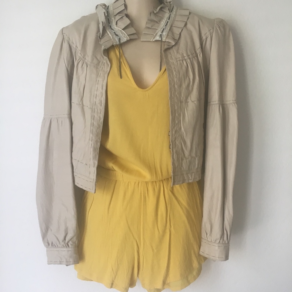 Beige  leather  jacket